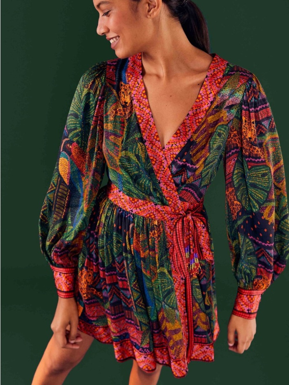 Farm Rio Mini Wrap Dress - Picture 2 of 4